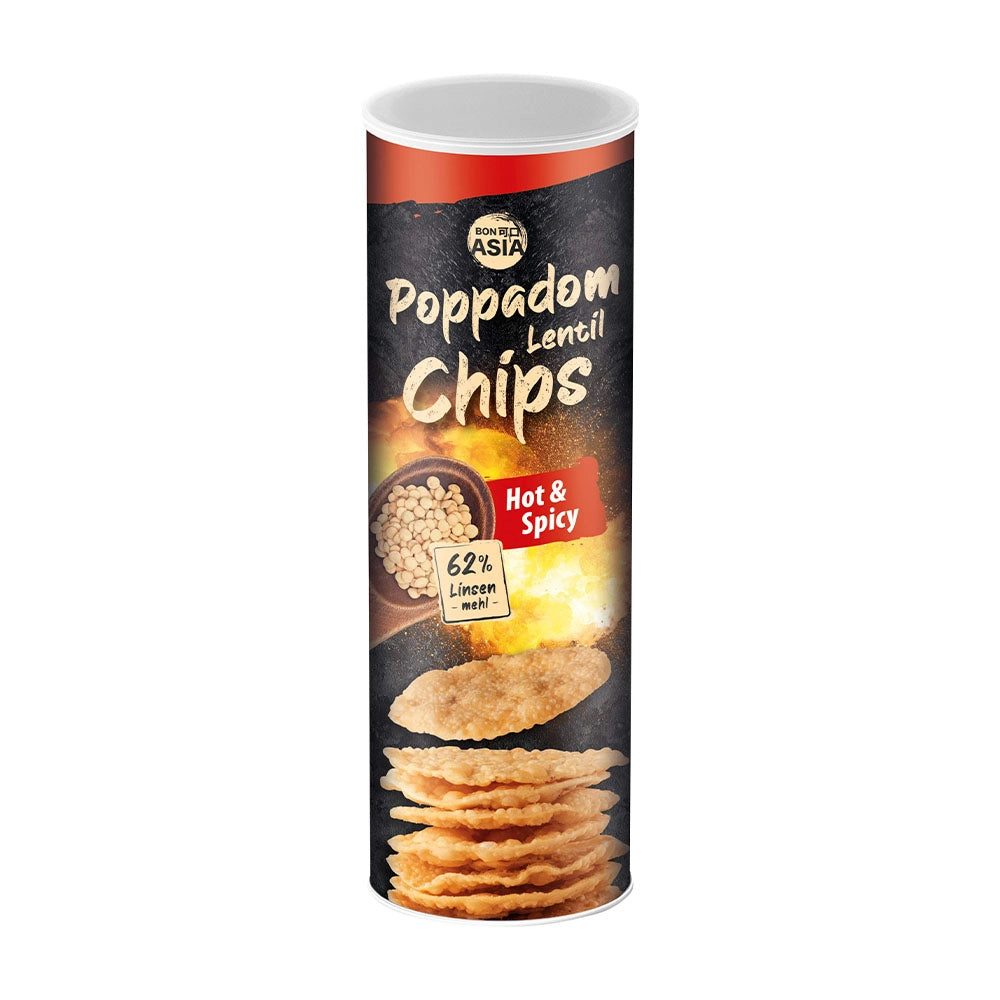 Πατατάκια Ποπαντάμ Καυτερά Bon Asia Poppadom Linsen Chips Hot and Spicy 70g